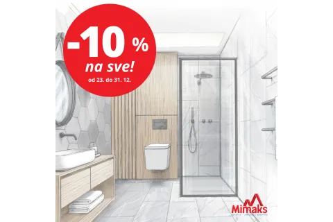 -10% na sve do kraja godine!: Akcija u Mimaksu -10% na sve osim instalacionog materijala