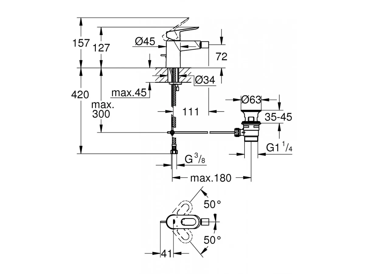 GROHE BAULOOP BIDE 23338000 