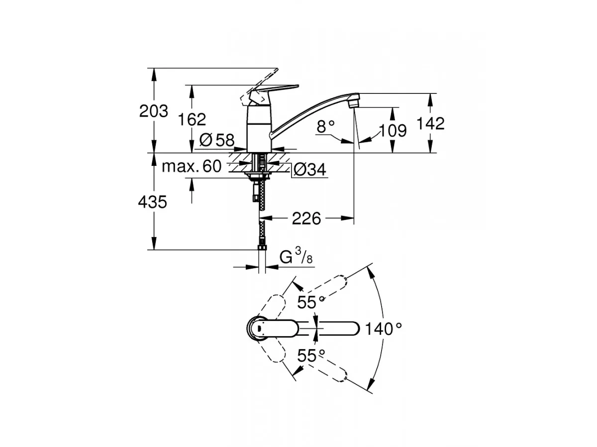 GROHE EUROSMART COSMOPOLITAN OHM 32842000 