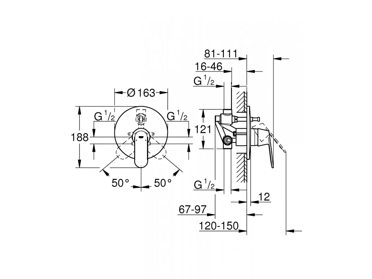 GROHE EUROSMART COSMOPOLITAN UGRADNA KADA 32879000 