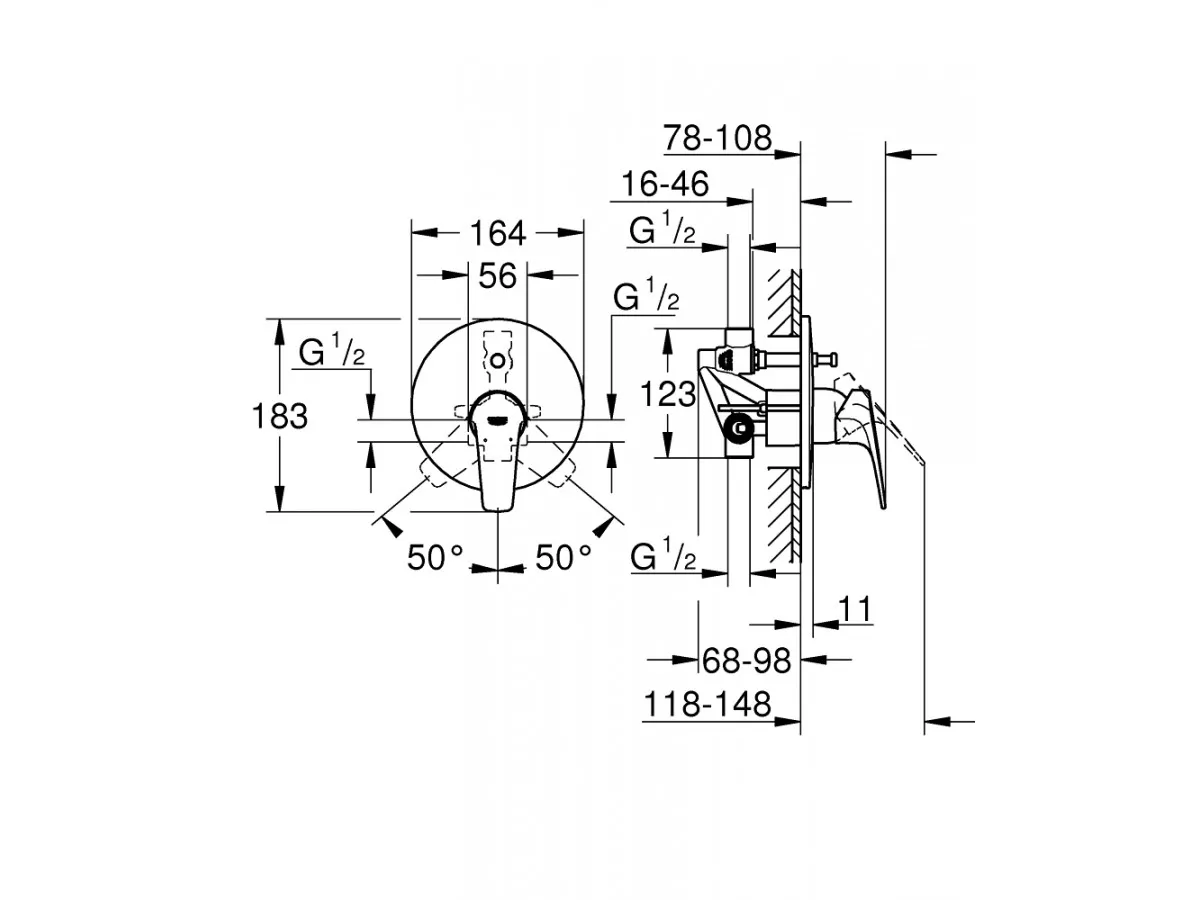 GROHE BAUFLOW PREBACIV UZIDNA 29113000 