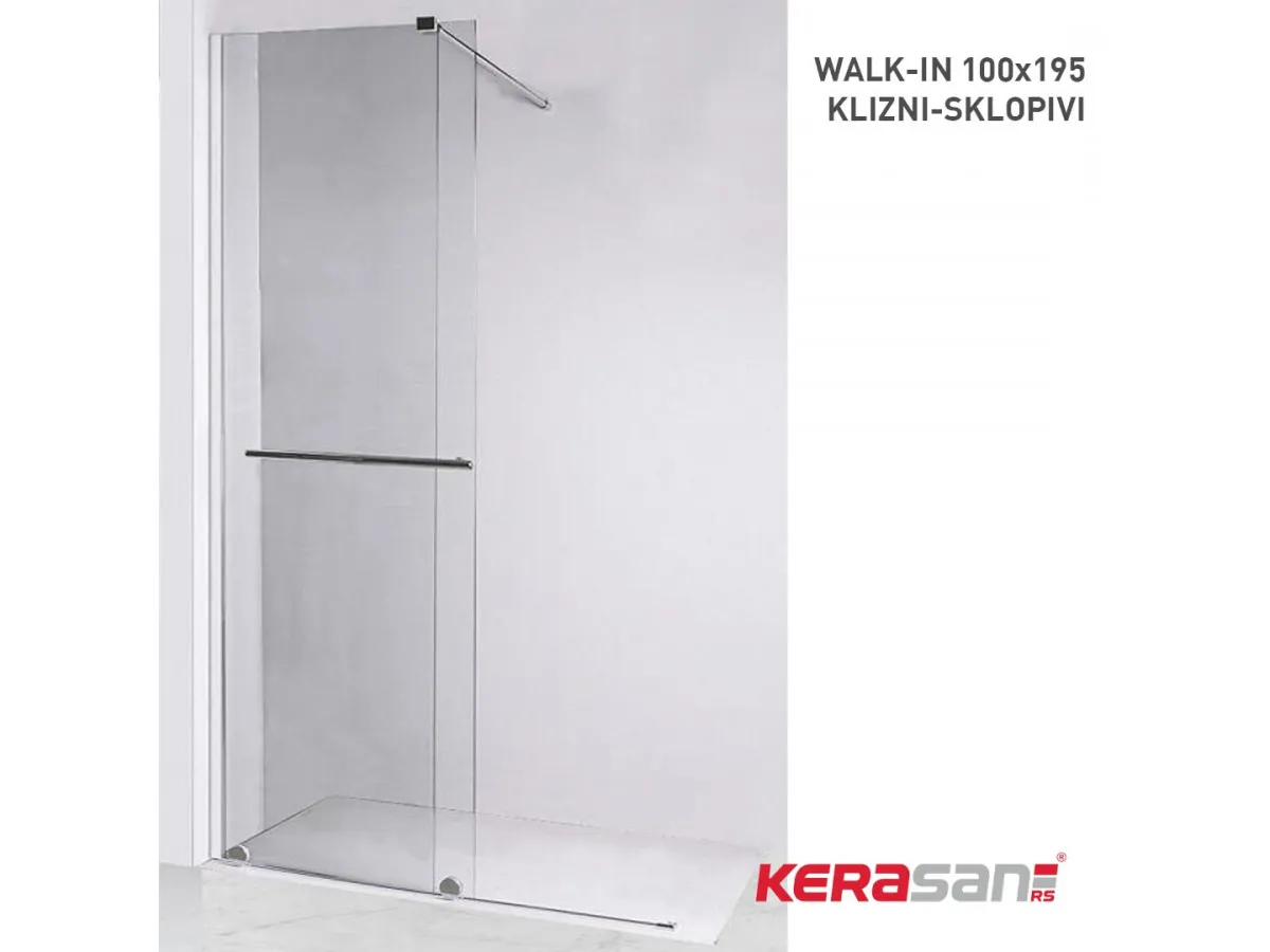 KER TUS PARAVAN WALK-IN KLIZNI 1000x1950/8 mm (providno staklo) - WIN SLIDE 100 