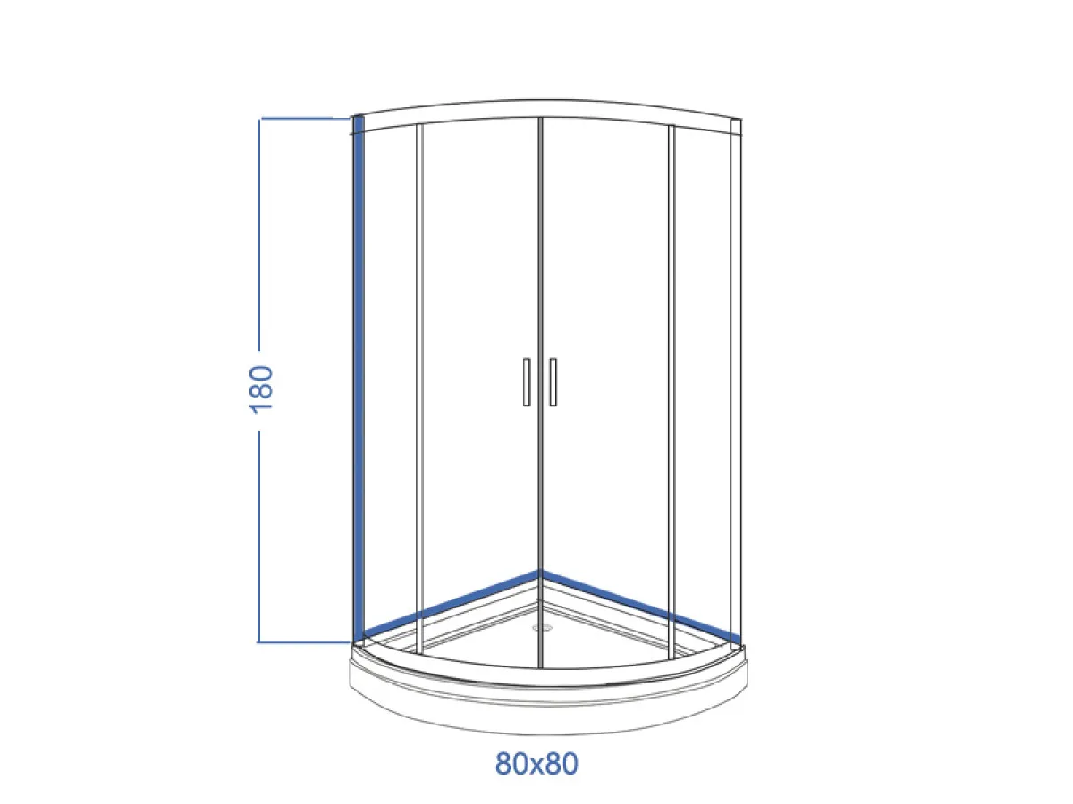 LINNI TUS KABINA R80 CLASSIC bela/mat 4mm 