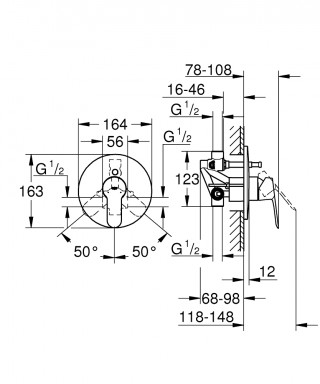 GROHE BAUEDGE PREBACIV UZIDNA 29079000 