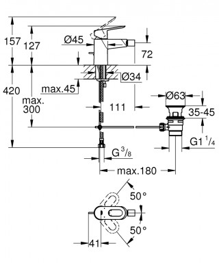 GROHE BAULOOP BIDE 23338000 