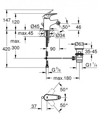 GROHE BAUFLOW BIDE 23754000 