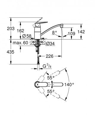 GROHE EUROSMART COSMOPOLITAN OHM 32842000 