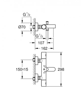 GROHE GROHETHERM 1000 COSMOPOLITAN M THM KADA 34215002 