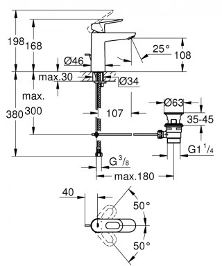 GROHE BAULOOP LAVABO M 23762000 