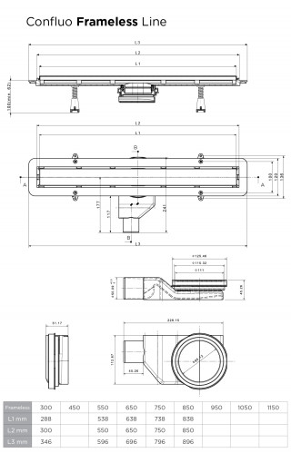 CONFLUO KANALICA 450 FRAMELESS LINE 