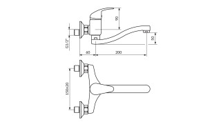 Rosan Perla Baterija Za Sudoperu - Lavabo Ovalni Izliv 200Mm S, Jp321S20 