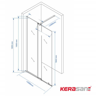 KER TUS PARAVAN WALK-IN KLIZNI 1000x1950/8 mm (providno staklo) - WIN SLIDE 100 