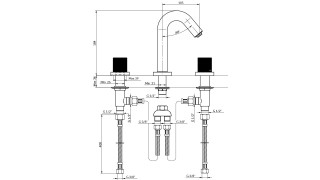 Stolz S2 Black Baterija Podgradna Za Lavabo Dvoručna 230301B 