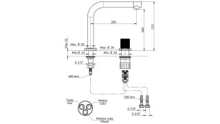 Stolz S2 Black Baterija Podgradna Za Lavabo Jednoručna - Visoka 230409B 