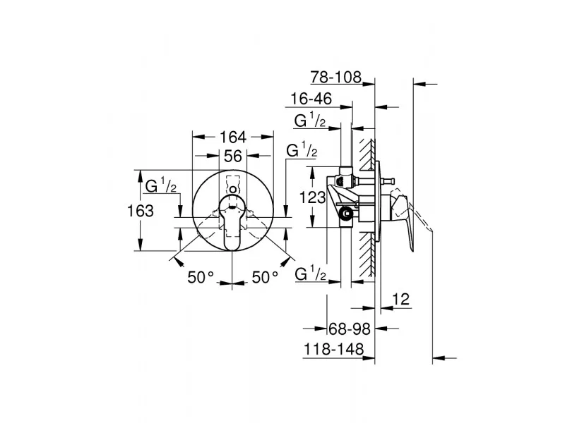 GROHE BAUEDGE PREBACIV UZIDNA 29079000 