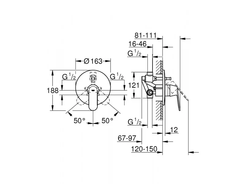 GROHE EUROSMART COSMOPOLITAN UGRADNA KADA 32879000 