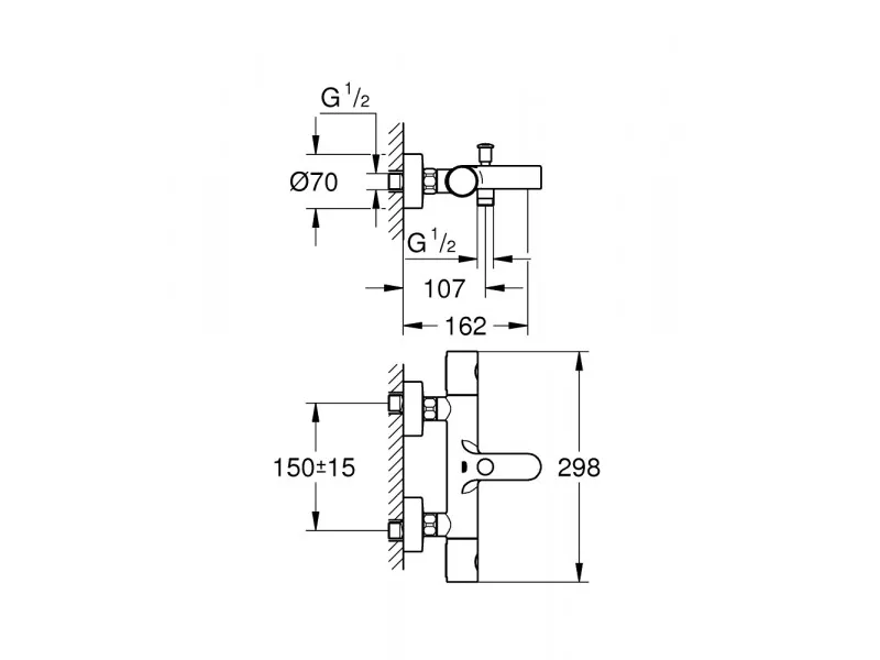 GROHE GROHETHERM 1000 COSMOPOLITAN M THM KADA 34215002 