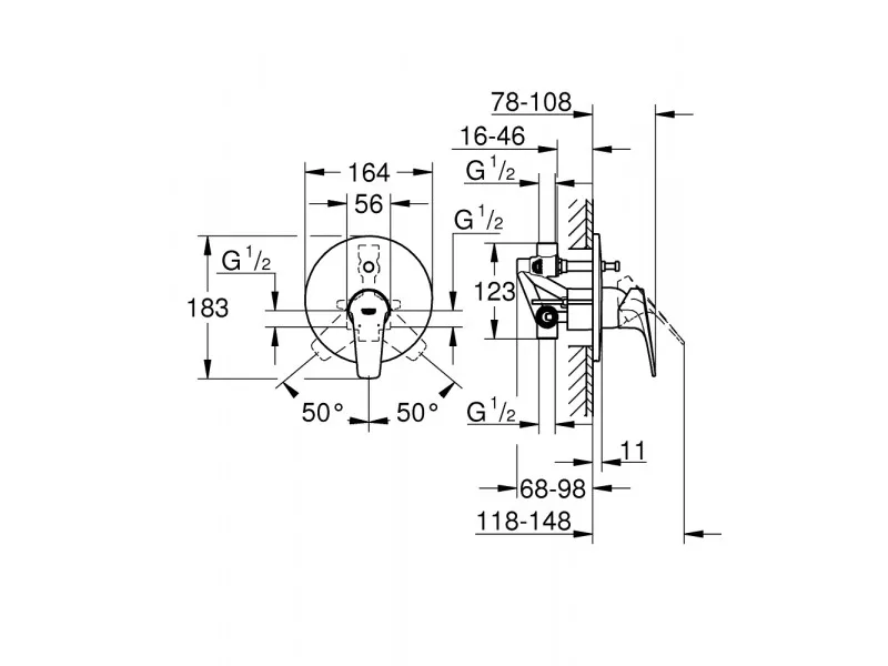 GROHE BAUFLOW PREBACIV UZIDNA 29113000 