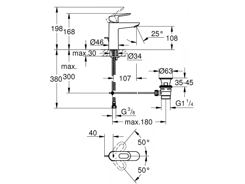 GROHE BAULOOP LAVABO M 23762000 