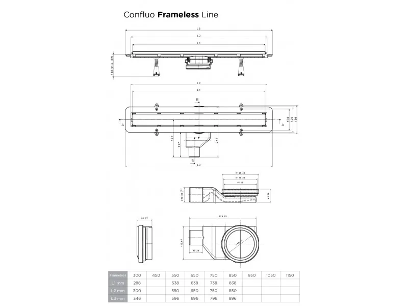 CONFLUO KANALICA 450 FRAMELESS LINE 