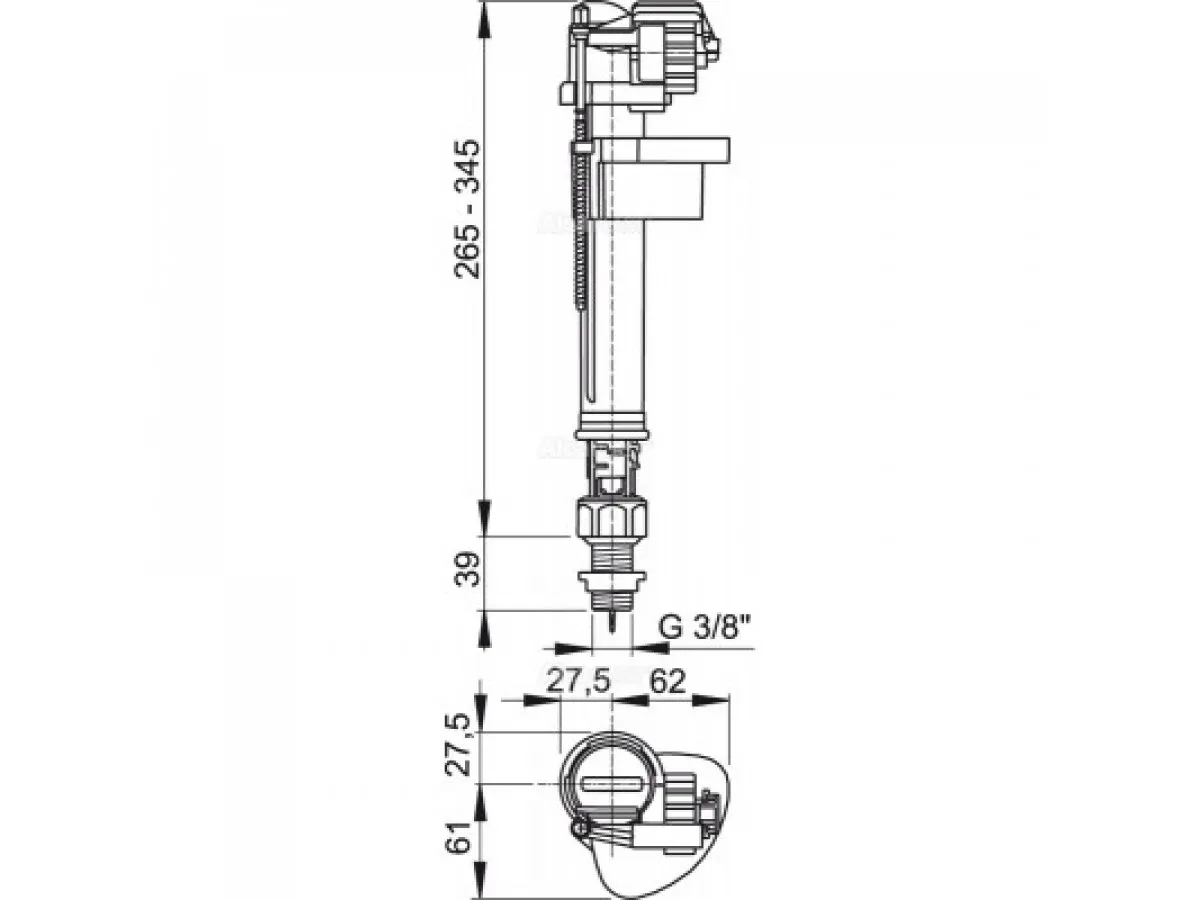 ALCA PLOVAK 3/8 VERTIKALNI MS navoj (A18 3/8) 