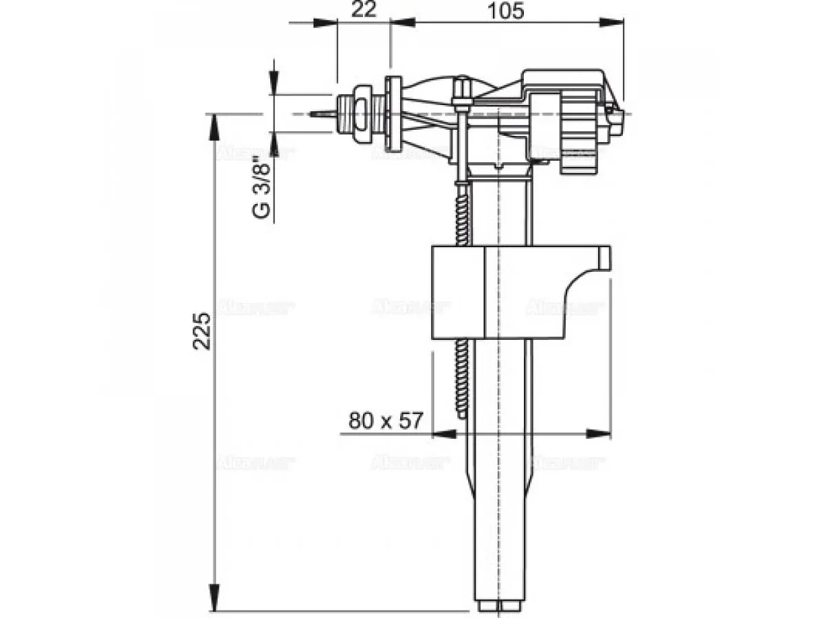 ALCA PLOVAK HORIZONTALNI 3/8 MS navoj (A16 3/8) 