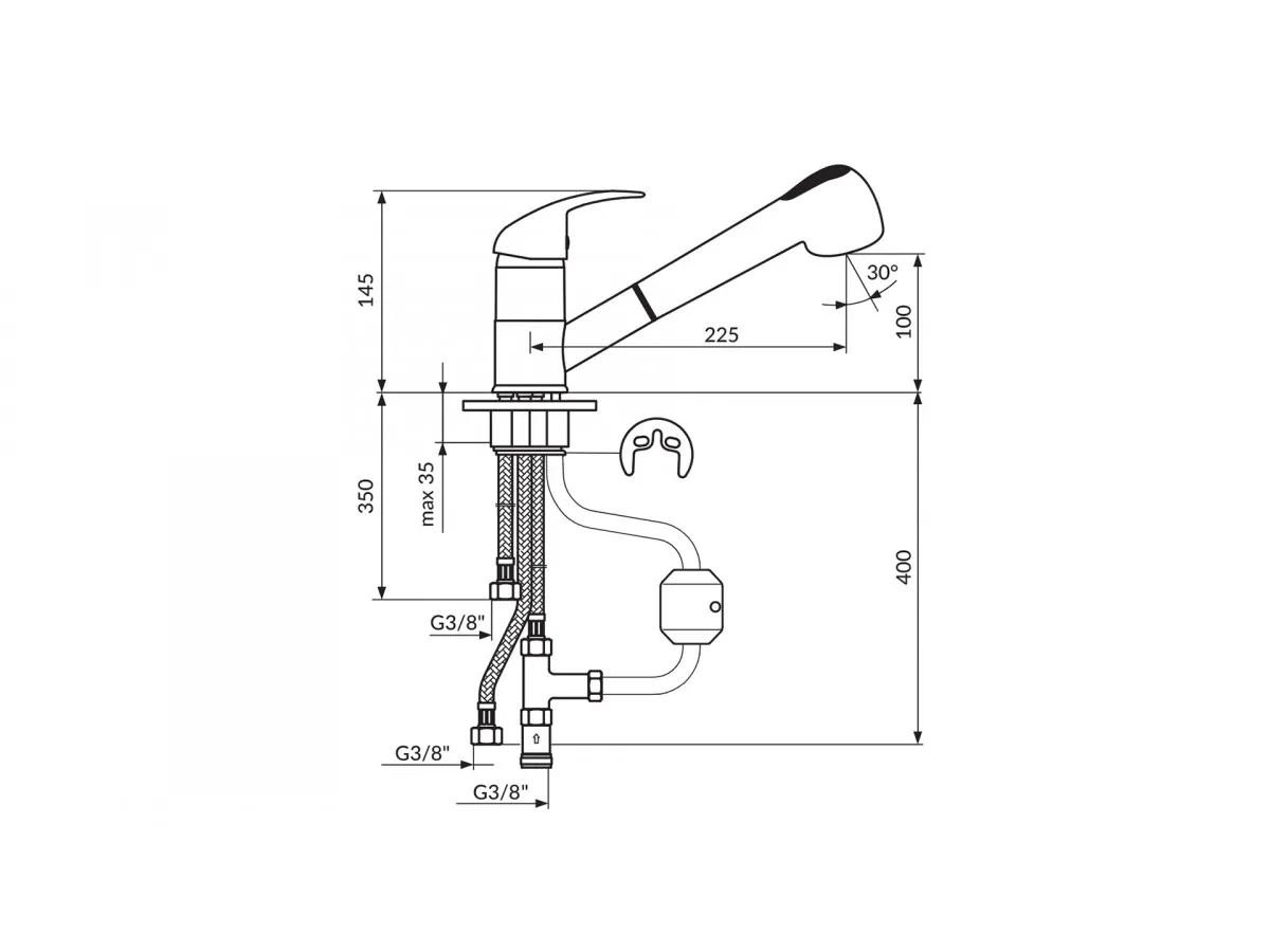 Rosan King Frizerska Baterija Sa 3 Cevi J385003 