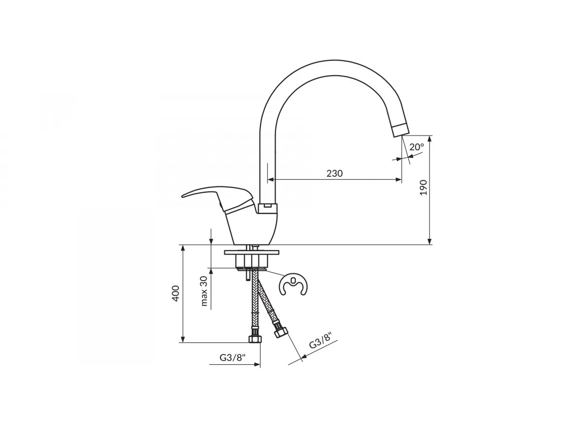 Rosan King Baterija Za Sudoperu Sa 2 Cevi J382201 