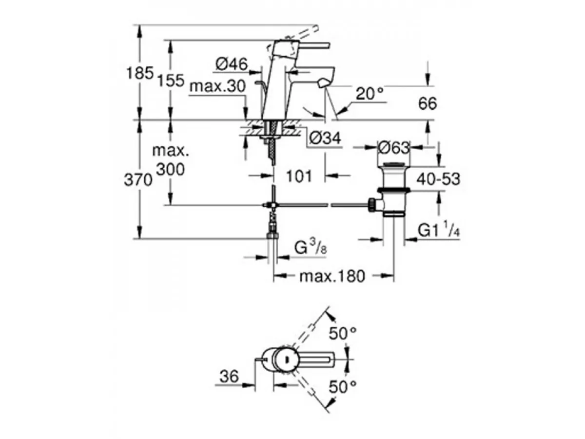 GROHE CONCETTO LAVABO 32204001 