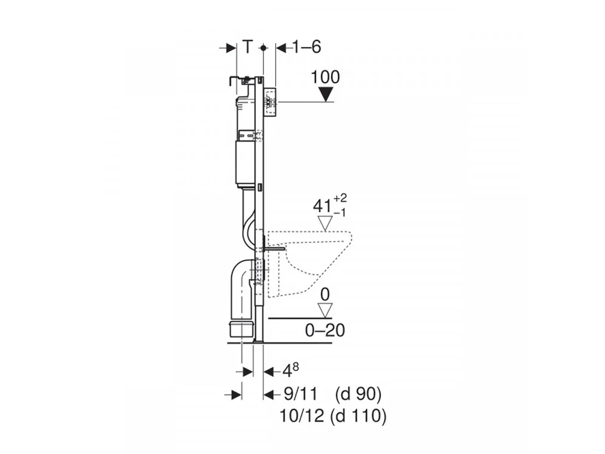 GEBERIT UGRADNI VODOKOTLIC BASIC+TASTER BELI DELTA 20 ZA KON.WC SOLJU 111.154.11.1 