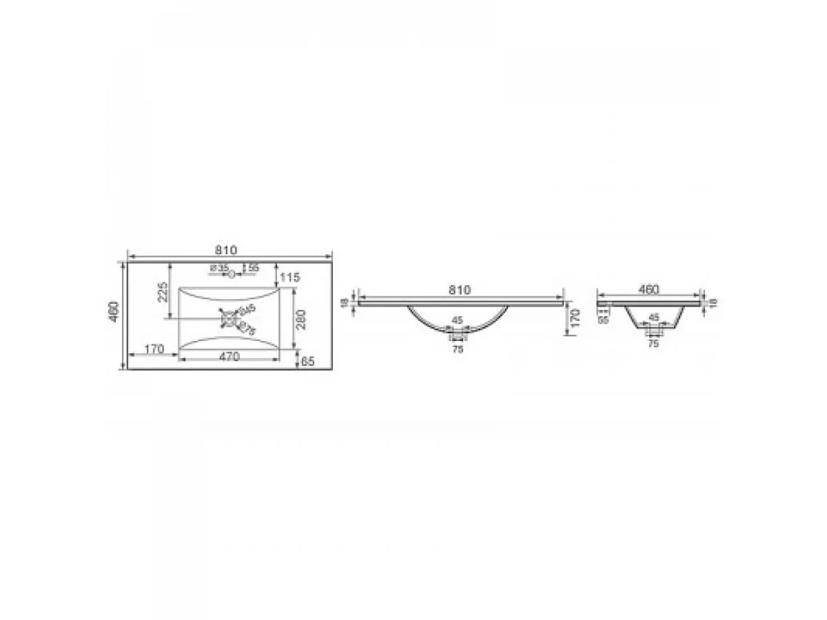 LAVABO TANKI LAVA 81CM 