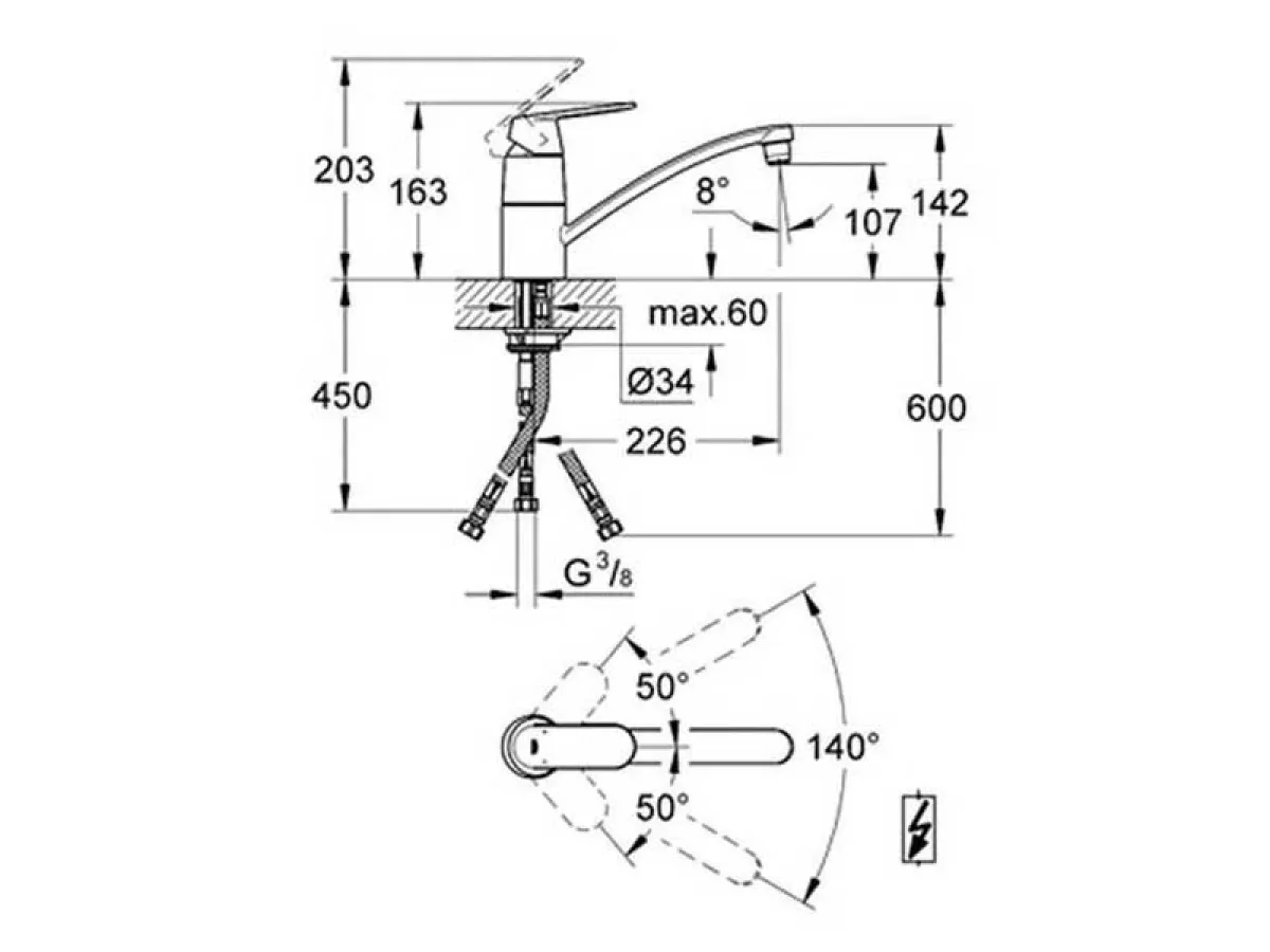 GROHE EUROSMART COSMO SUDOPERA 3CV 31179000 