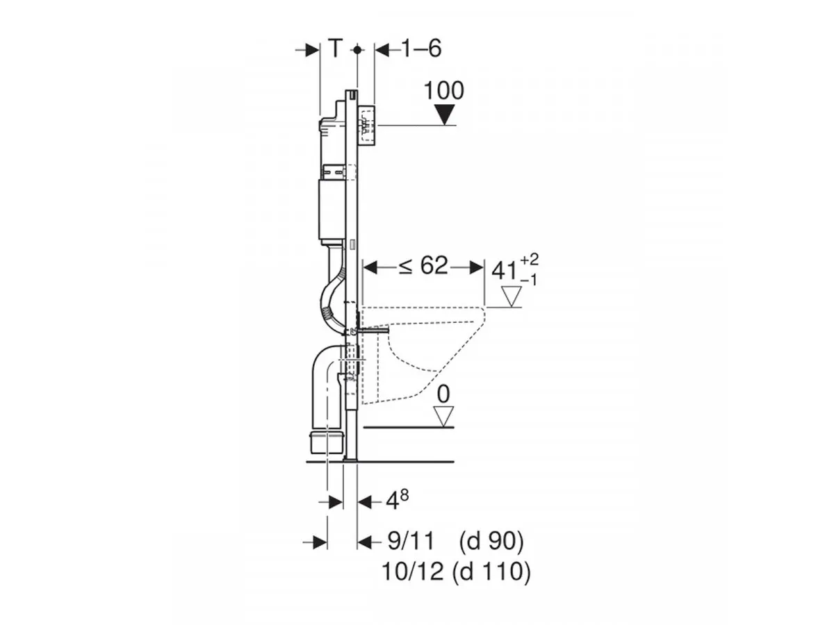 GEBERIT UGRADNI VODOKOTLIC BASIC+TASTER HROM DELTA 21 ZA KONZ.WC SOLJU 458.112.21.1 