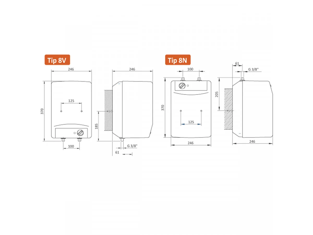 ELIT BOJLER TALAS 8L NM - PROHROM (370x246mm/1500W) 