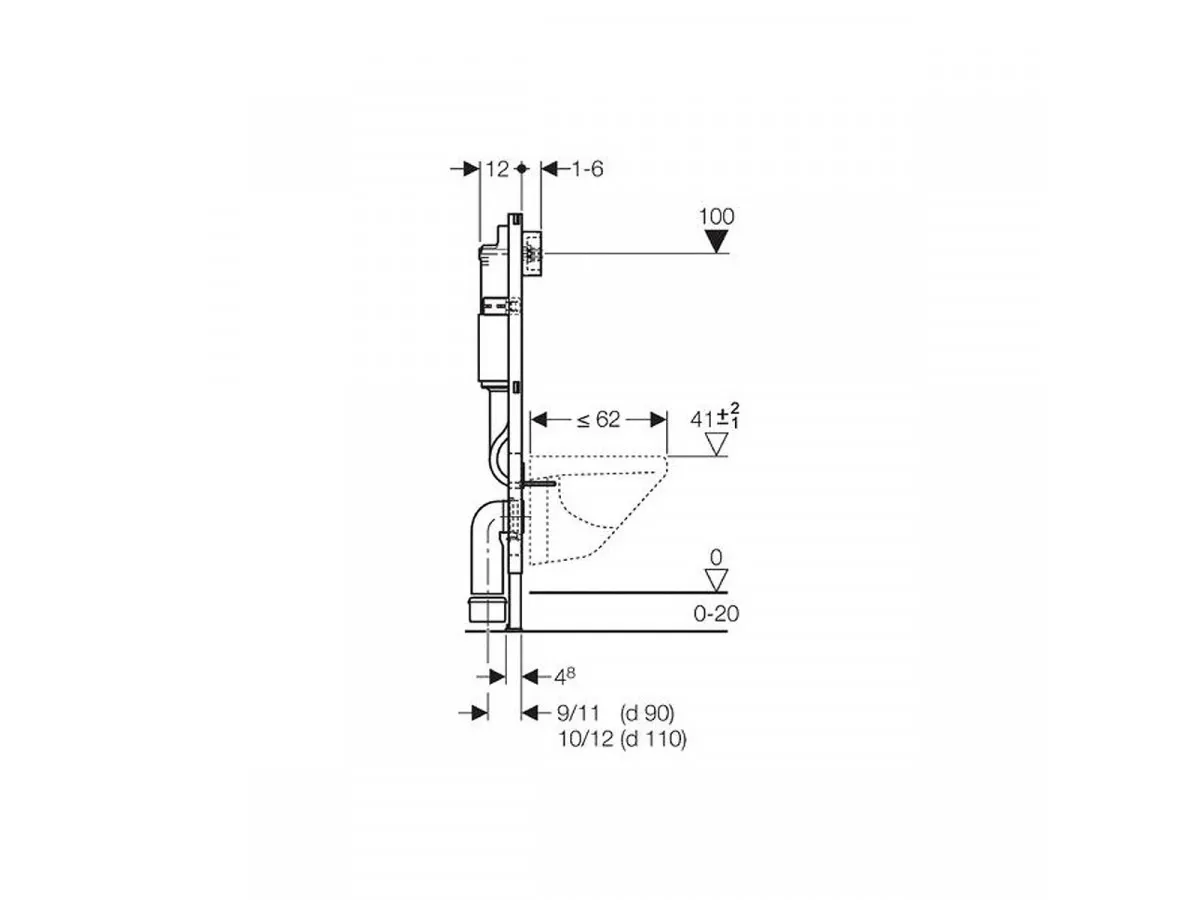 GEBERIT UGRADNI VODOKOTLIC BASIC+TASTER MAT-HROM DELTA 21 ZA KON.WC SOLJU 458.112.46.1 