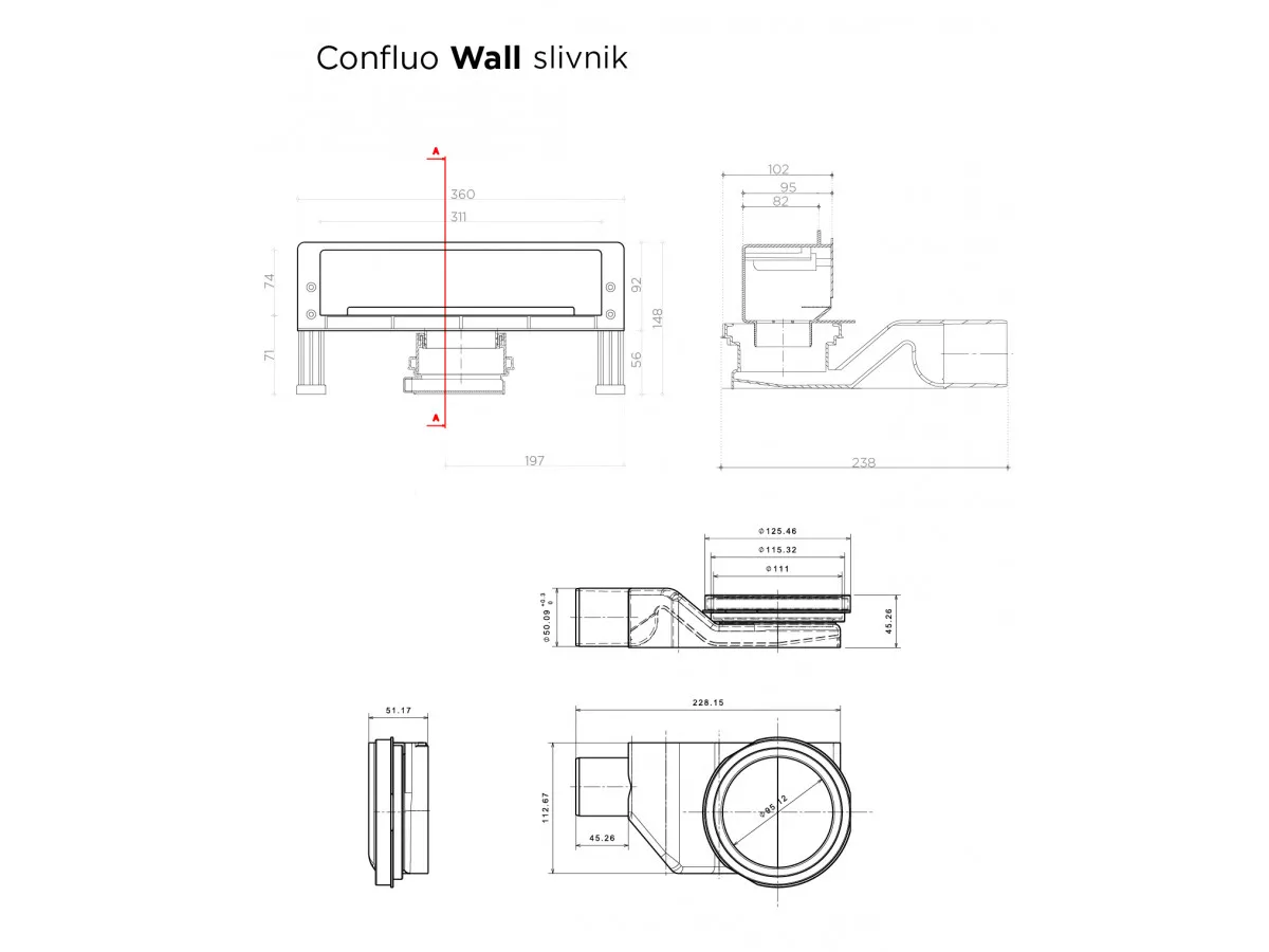 CONFLUO KANALICA WALL DRAIN 