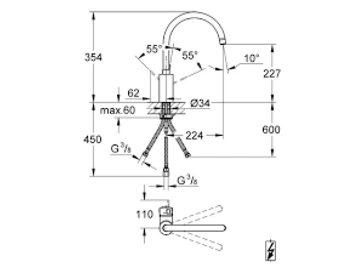 GROHE EUROSMART COSMOPOLITAN SUDOPERA 3CV 31180000 