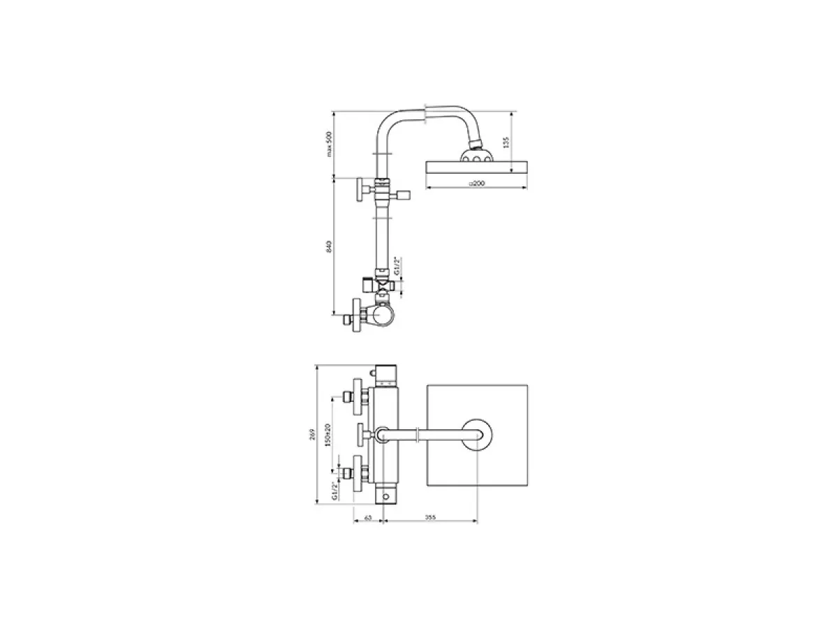 Rosan Thermo Baterija Za Kadu Sa Usponskim Tusem Jt371251 