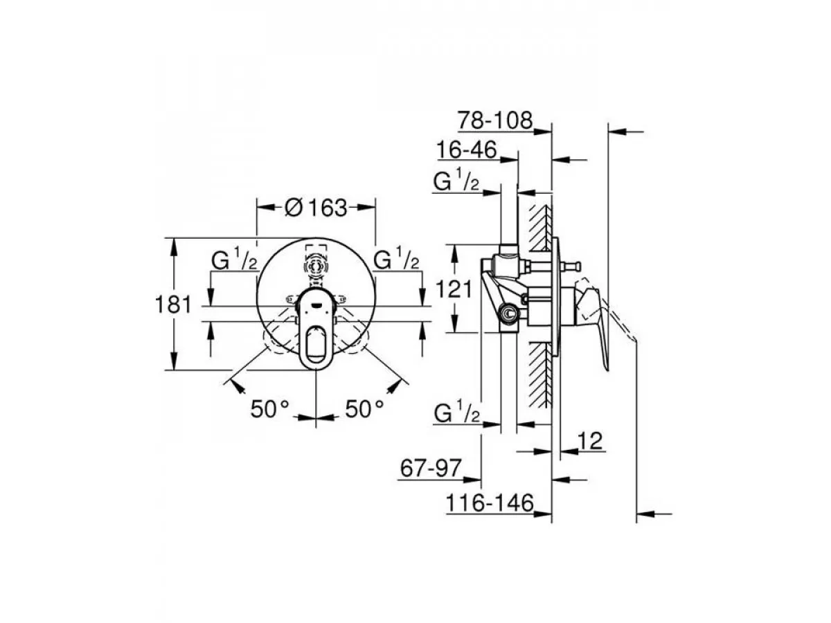 GROHE BAULOOP UGRADNA KADA 29081000 