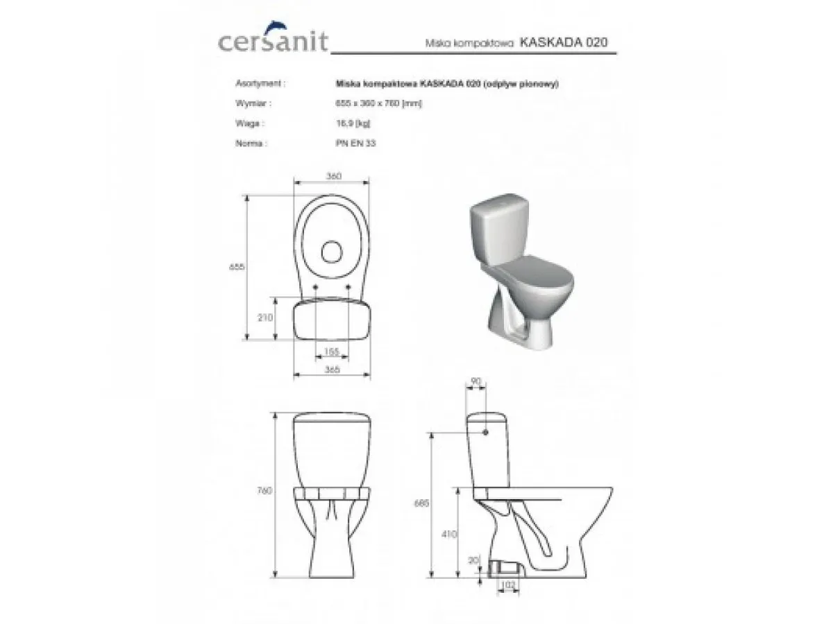 CERSANIT MONOBLOK CASCADA SIMPL 