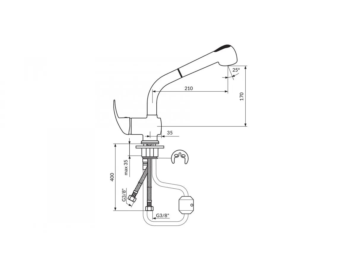 Rosan King Baterija Za Sudoperu Sa 2 Cevi J386001 