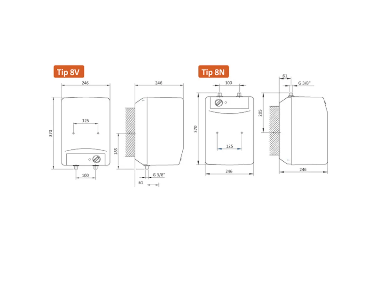 ELIT BOJLER TALAS 8L VM - PROHROM (370x246mm/1500W) 