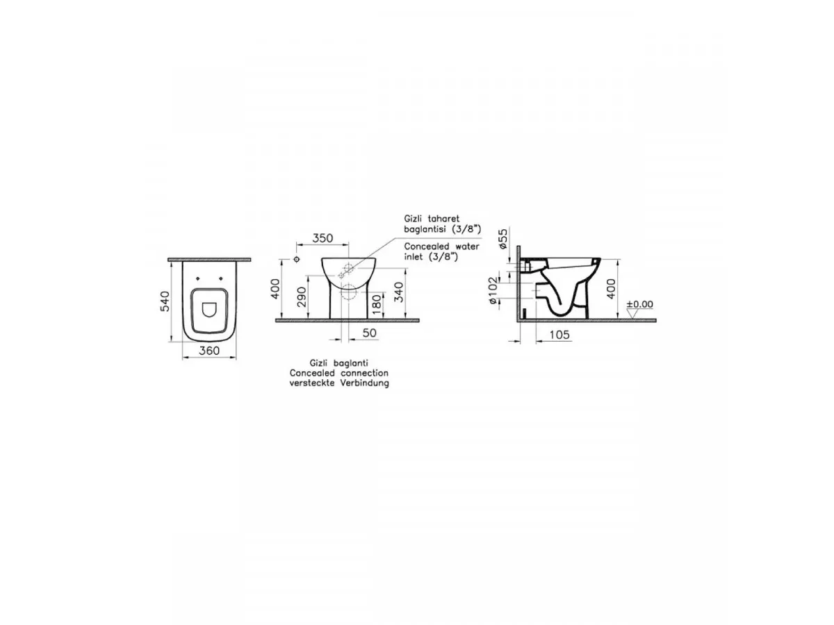 VITRA WC SOLJA SIMPLON BACK TO WALL 5520L003-0075 S20 