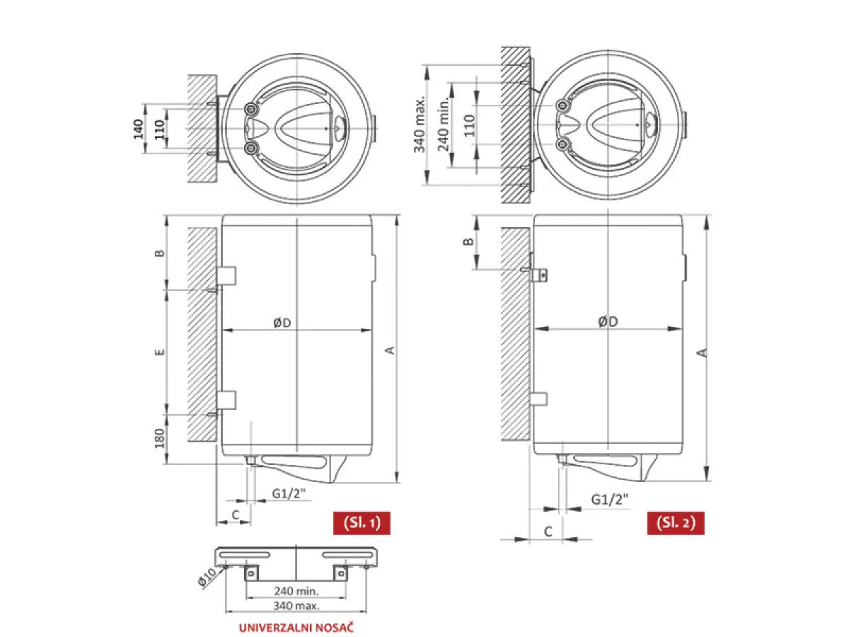 ELIT BOJLER TALAS XX 100L - PROHROM (860x500mm/2000W) 