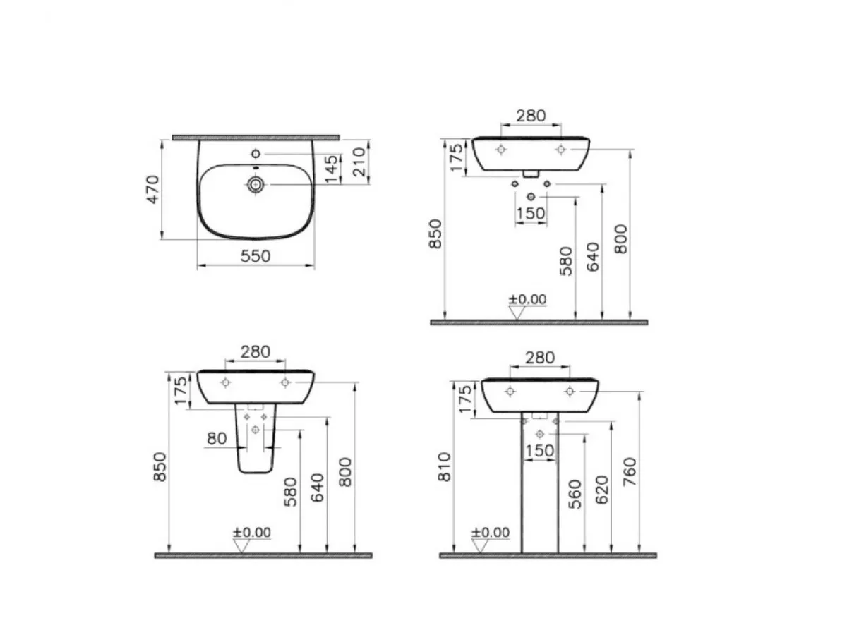 VITRA LAVABO ZENTRUM 60CM BEZ STUBA 5633L003-0001 