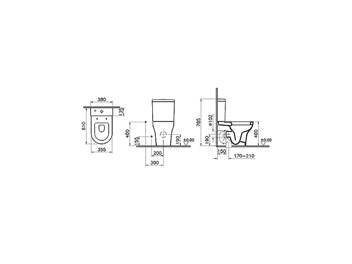 VITRA MONOBLOK ZENTRUM SA DUROPLAST WC DASKOM VARIO ZV010 