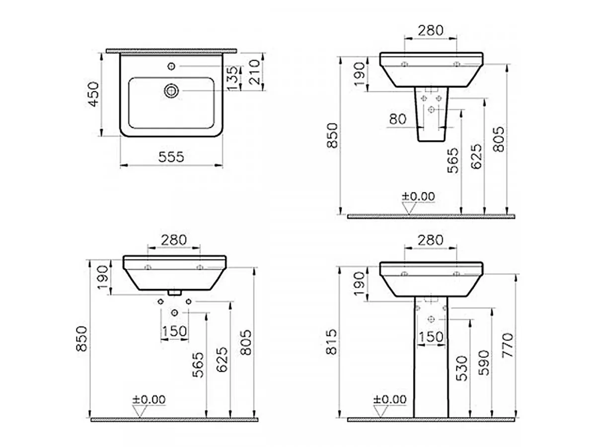 VITRA LAVABO S50 55X37 COMPACT 5341L003-0001 