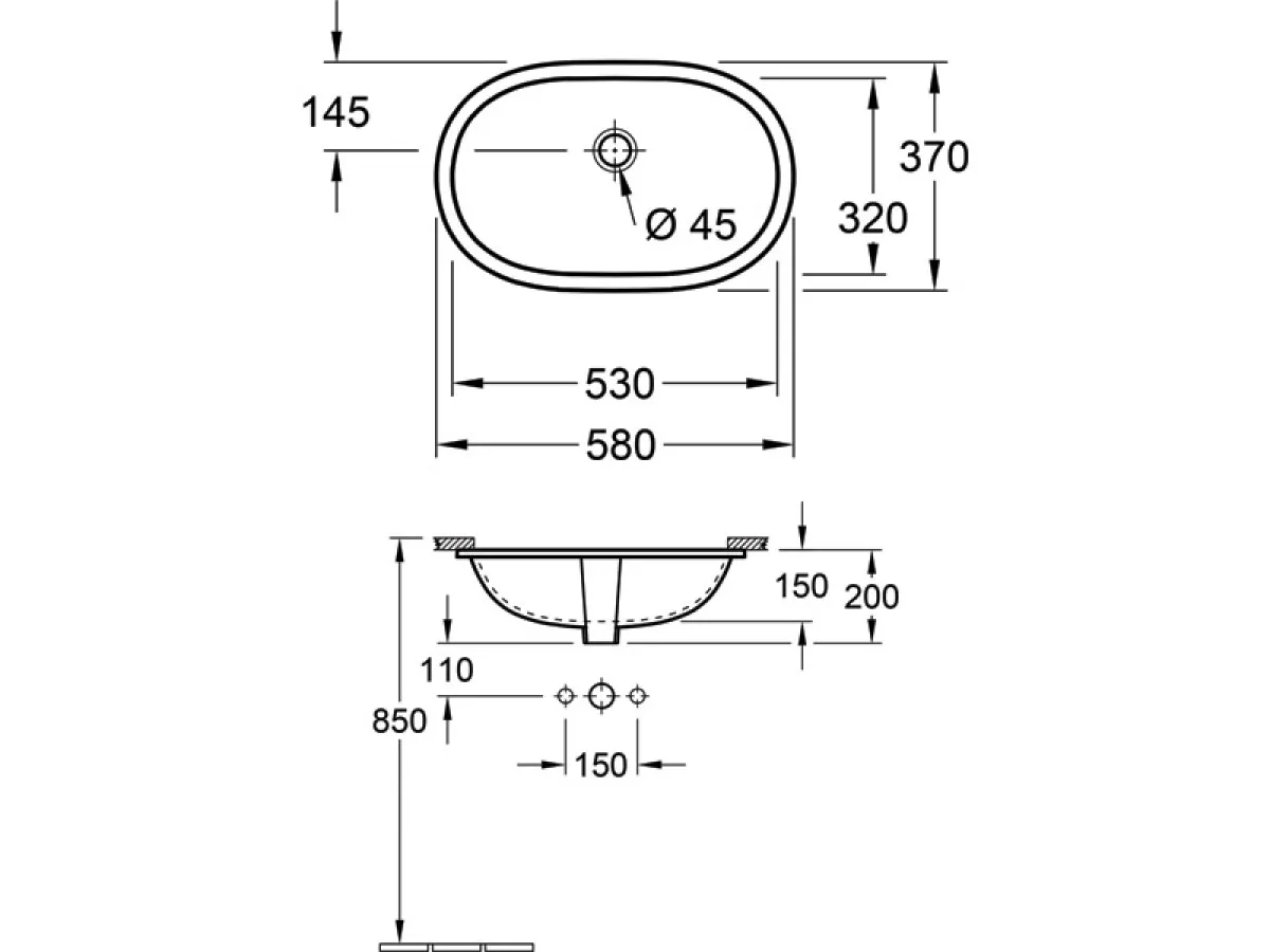 VB O NOVO LAVABO PODGRADNI  ŠVB 41625001Ć 530x320 