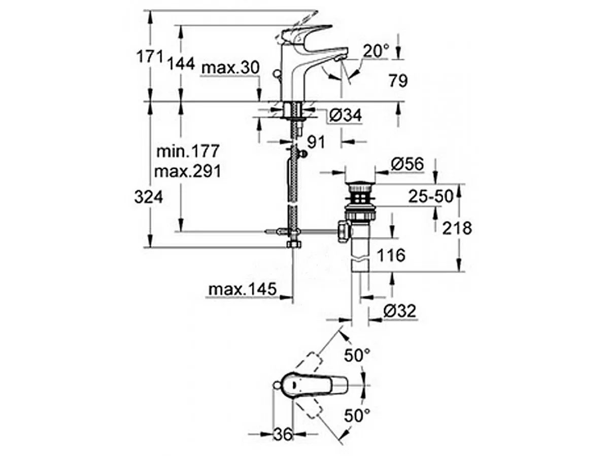 GROHE BAUFLOW LAVABO 23751000 