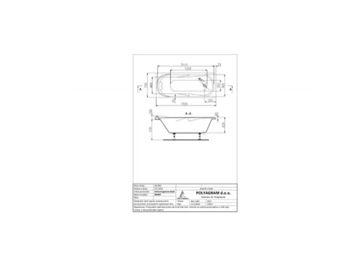 POLY KADA 170X70 ROMA KOMPLET 